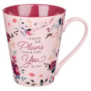 Mug: I Know The Plans (Pink Floral, 12 oz)