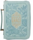 Bible Cover: Saved By Grace (Teal, Large)