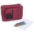 Burgundy Reinforced Canvas Bible Cover Case with Handle and Stationary (Large)