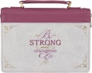 Bible Cover: Be Strong & Courageous (Plum, Large)
