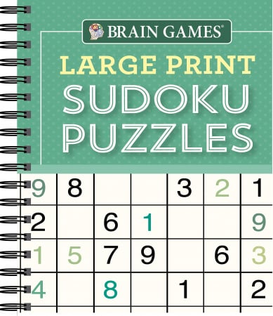 Brain Games: Large Print Sudoku Puzzles (Green)